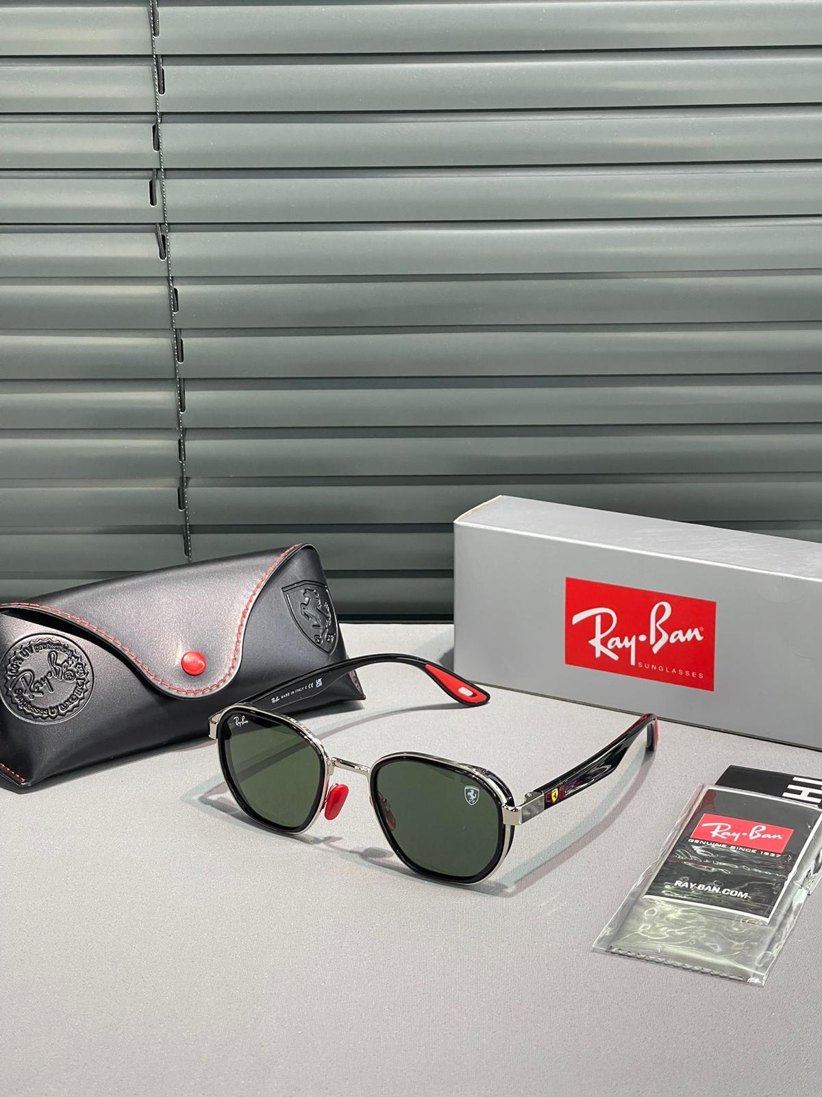 Ry-Bn 3674-M F007\71 51*21 145 3N Ferrari Premium Black Silver Unisex Güneş Gözlüğü