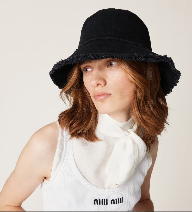 Mu Mu Vintage Denim Püskül Detaylı Bucket Hat