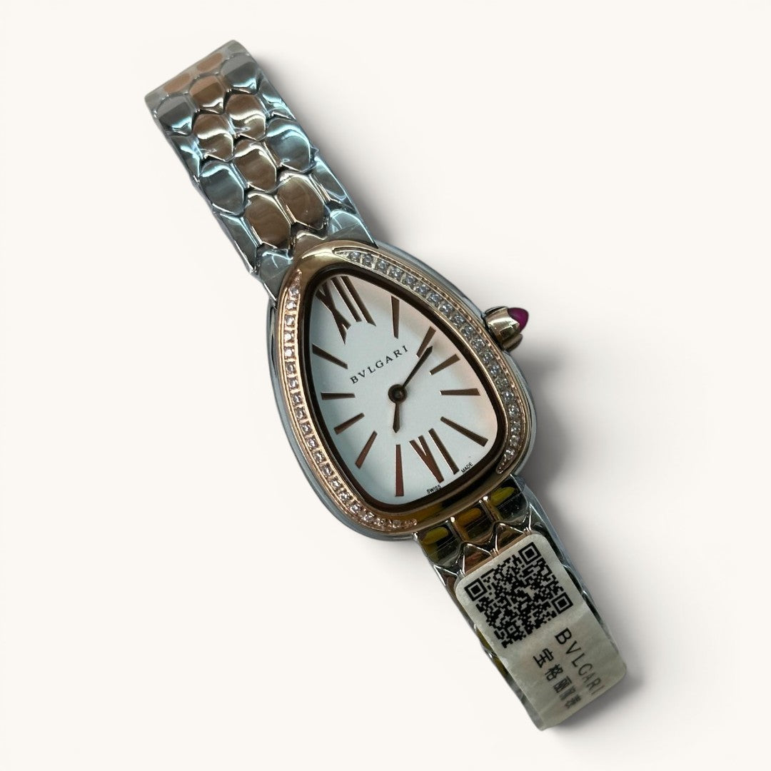 Bvlgar Serpenti Seduttori Rose Gold & Silver Diamond Detaylı Kadın Kol Saati