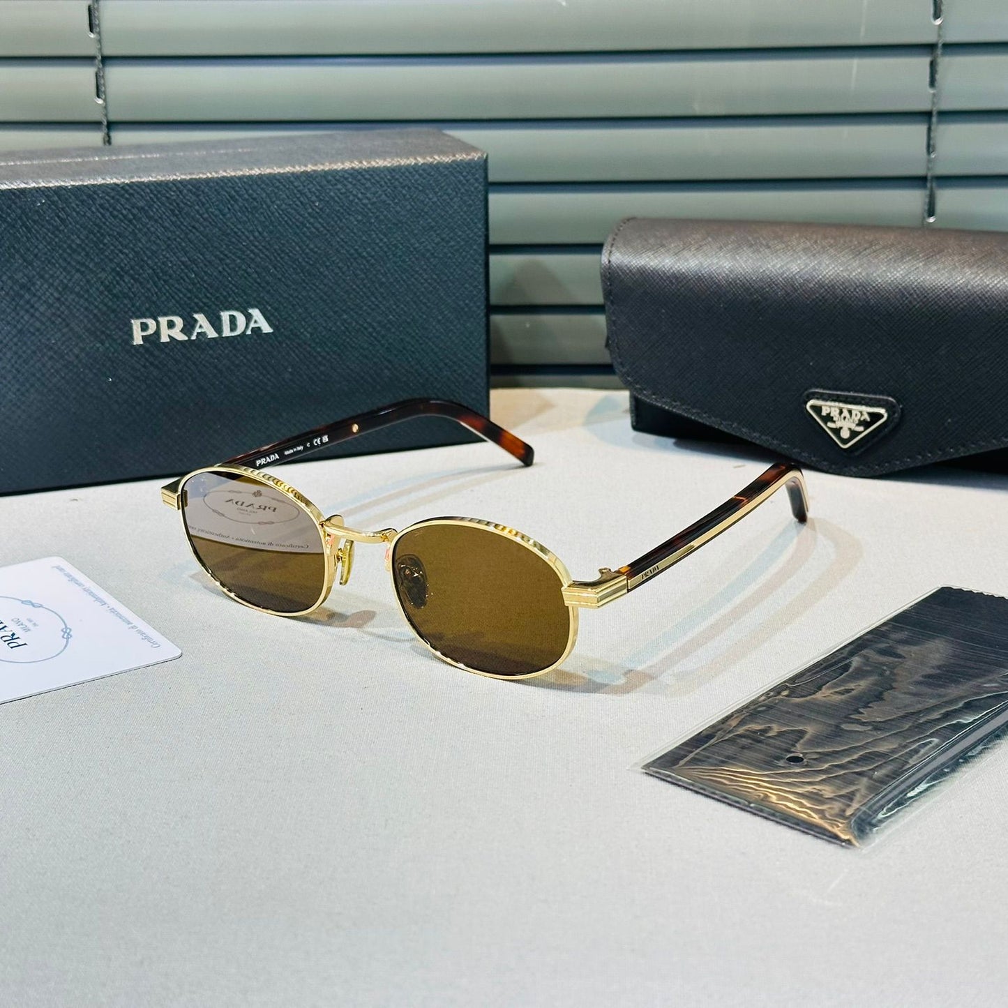 Praa Ps B53S Gold Havana Brown Lens Luxury Oval Güneş Gözlüğü