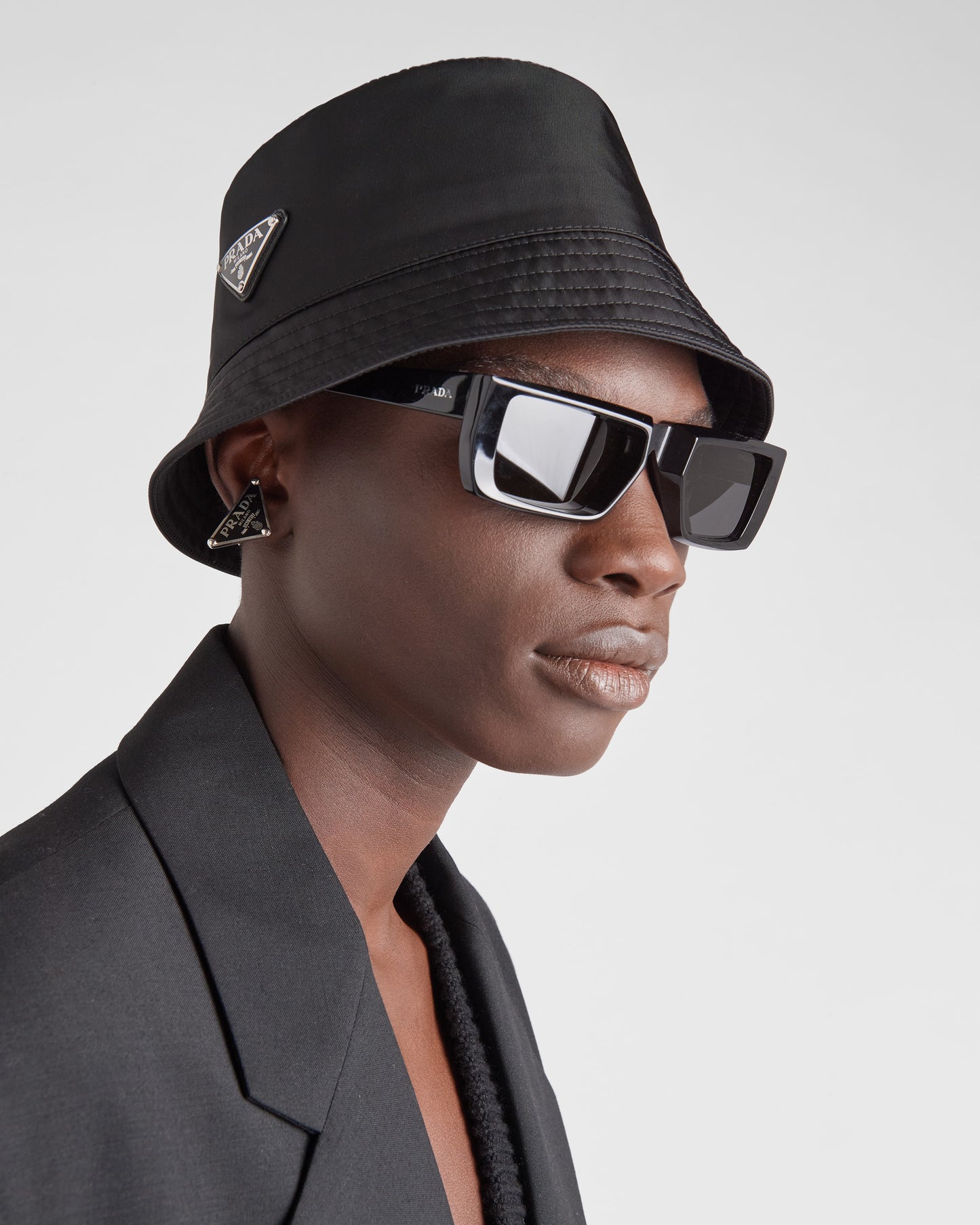 Prad Re-Nylon Triangle Logo Premium Bucket Hat