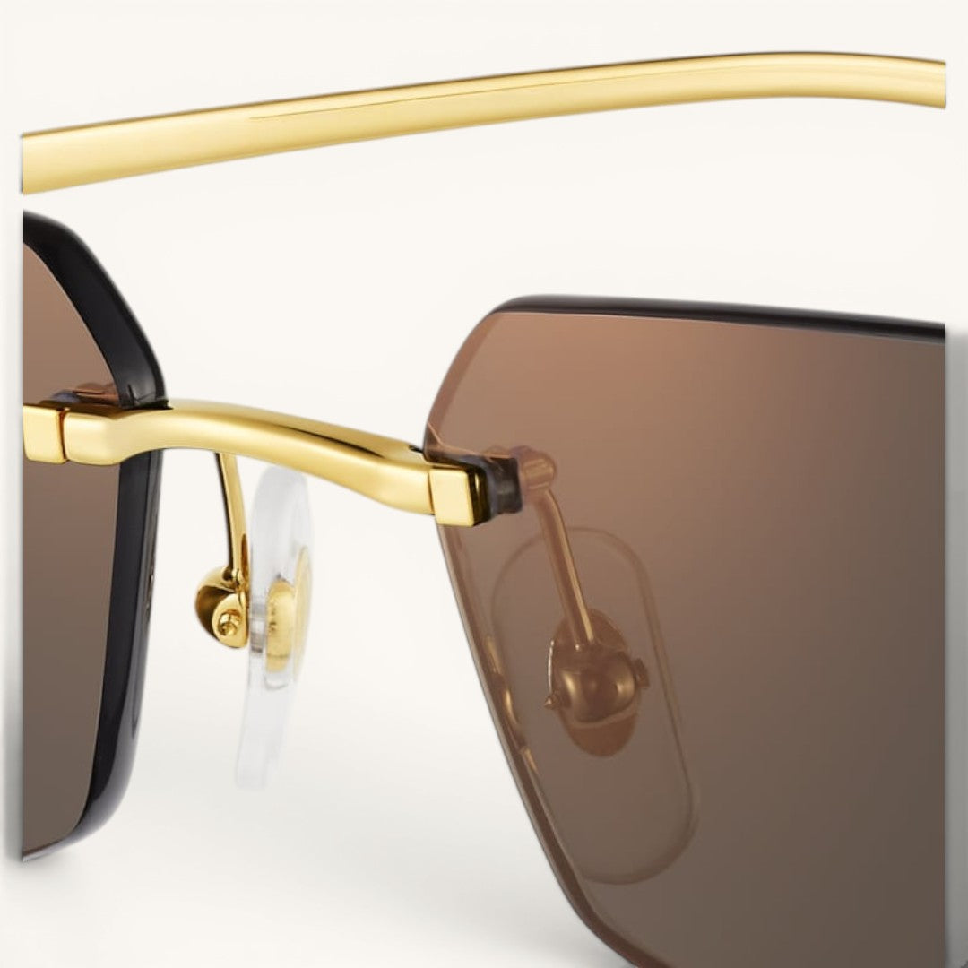 Carier Panthère Gold Rimless Luxury Güneş Gözlüğü