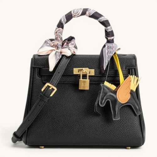 Hermès Kelly 25 liki Noir Togo Deri Gold Hardware Kadın El Çantası