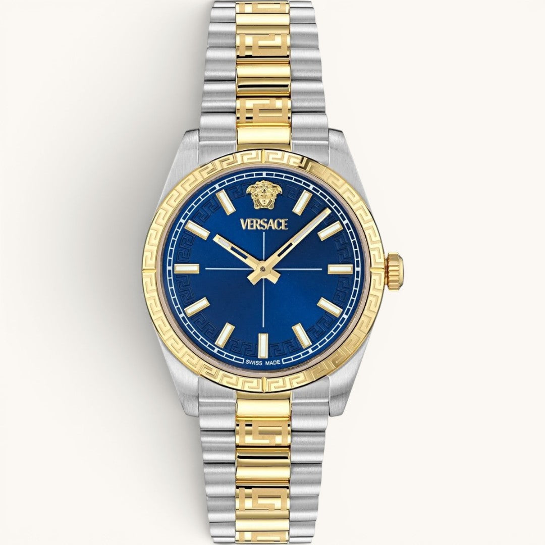 Versac Greca Blue Dial Luxury Couple Watch Set – Bay & Bayan Çift Saat