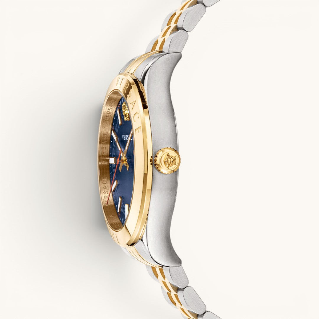 Versac Greca Blue Dial Luxury Couple Watch Set – Bay & Bayan Çift Saat