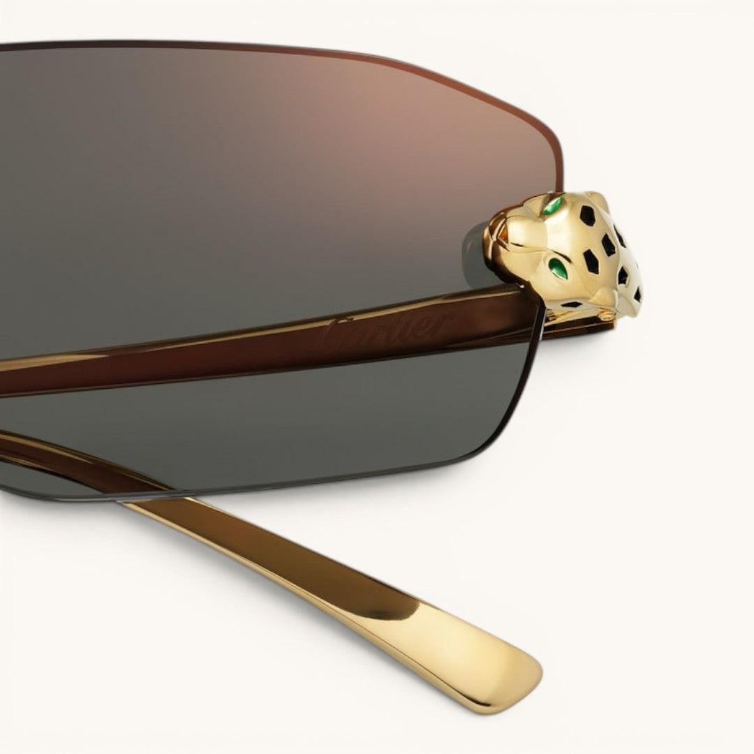 Carier Panthère Gold Rimless Luxury Güneş Gözlüğü
