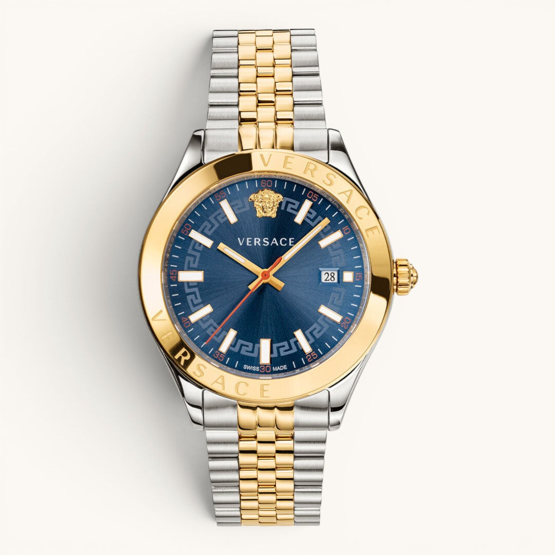 Versac Greca Blue Dial Luxury Couple Watch Set – Bay & Bayan Çift Saat