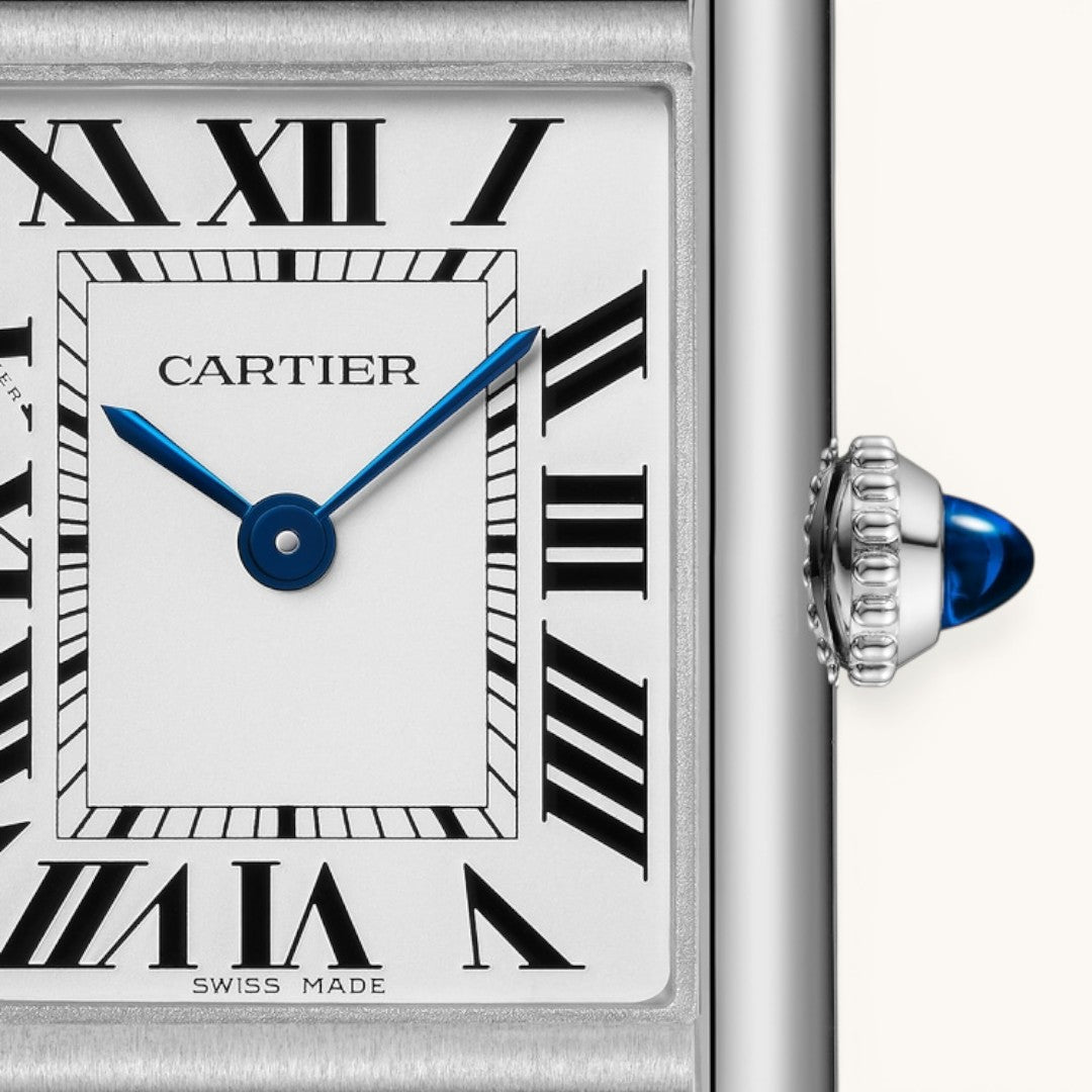 Cartie Tank Klasik Unisex Siyah Deri Kordon Dikdörtgen Kasa Analog Kol Saati