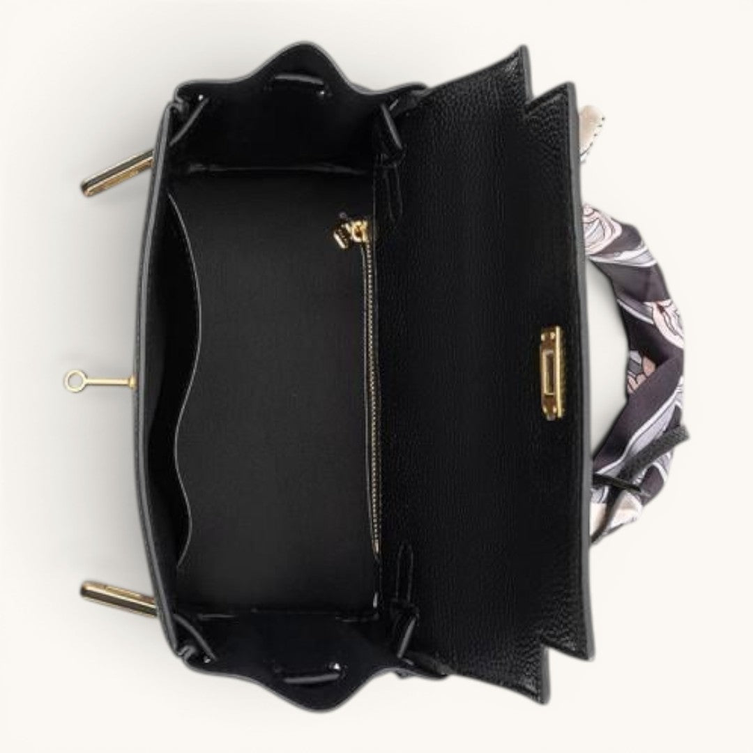 Hermès Kelly 25 liki Noir Togo Deri Gold Hardware Kadın El Çantası