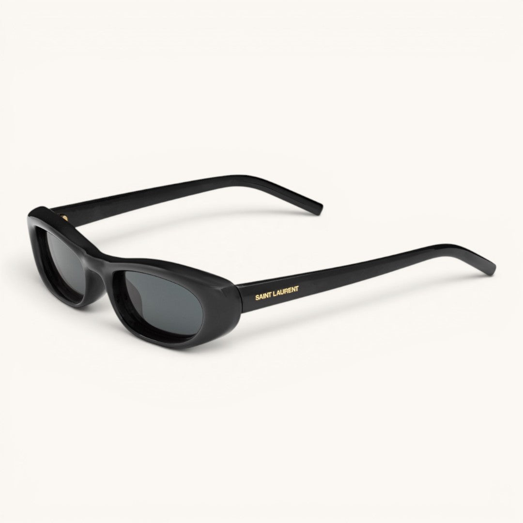 Sain Lauren Black Oval Luxury Sunglasses