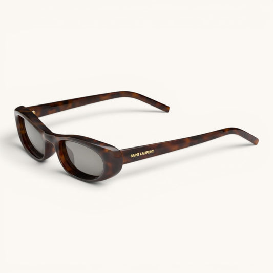 Sain Lauren Narrow Oval Tortoise Frame Premium Unisex Güneş Gözlüğü