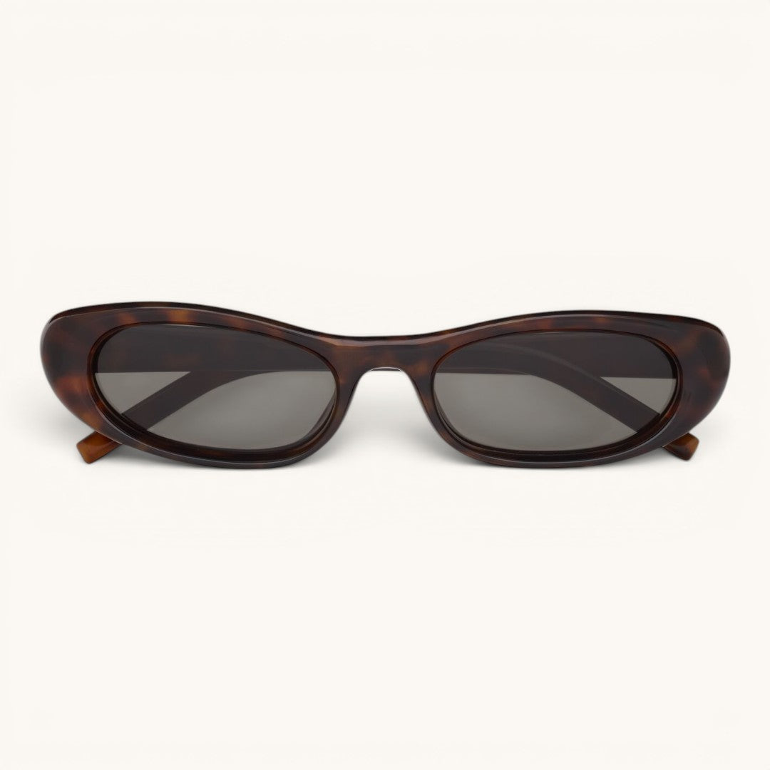 Sain Lauren Narrow Oval Tortoise Frame Premium Unisex Güneş Gözlüğü