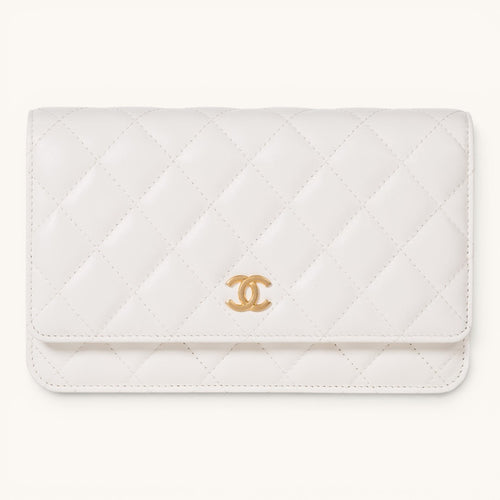 Chane Classic Flap White Quilted Gold Zincir Askılı Kadın Omuz Çantası