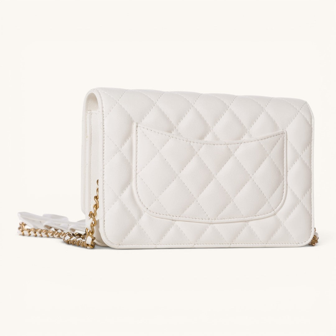 Chane Classic Flap White Quilted Gold Zincir Askılı Kadın Omuz Çantası