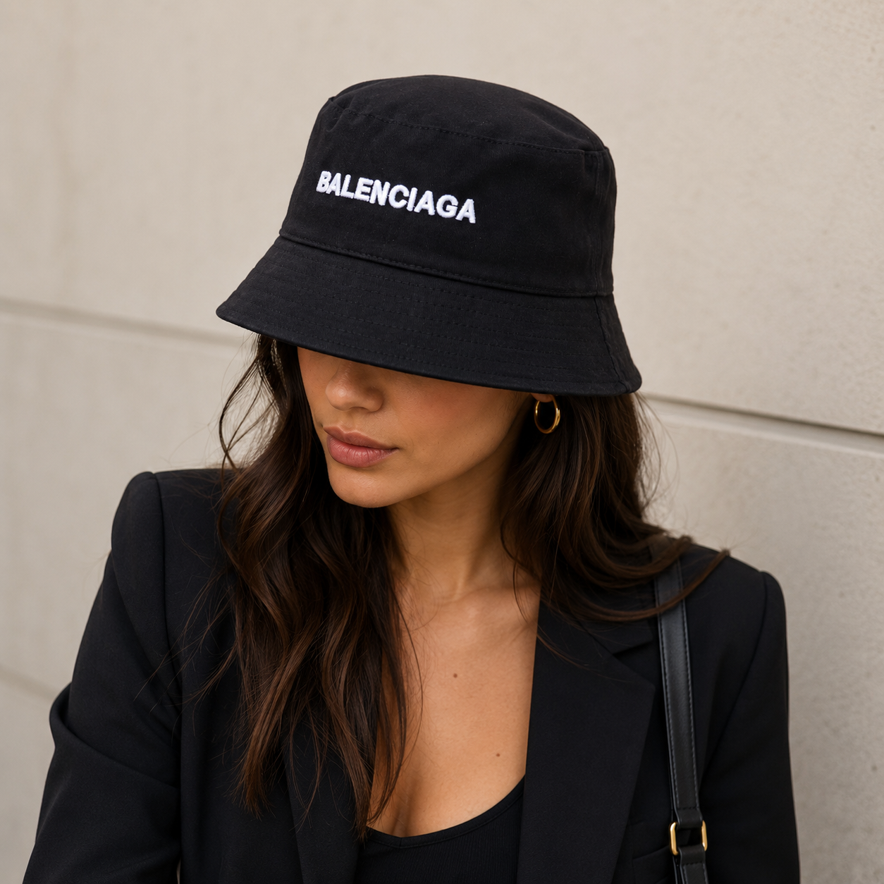 Balenciag Logo Nakışlı Unisex Bucket Hat
