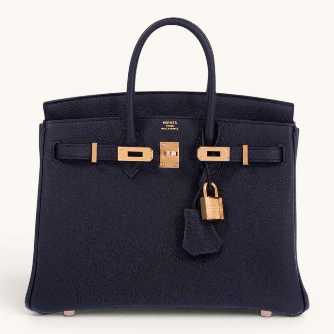 Hermè Birkin 25 Noir Togo Leather Gold Hardware Premium Kadın El Çantası