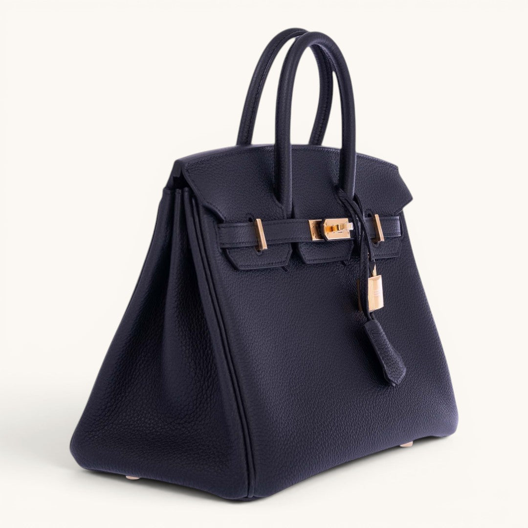 Hermè Birkin 25 Noir Togo Leather Gold Hardware Premium Kadın El Çantası