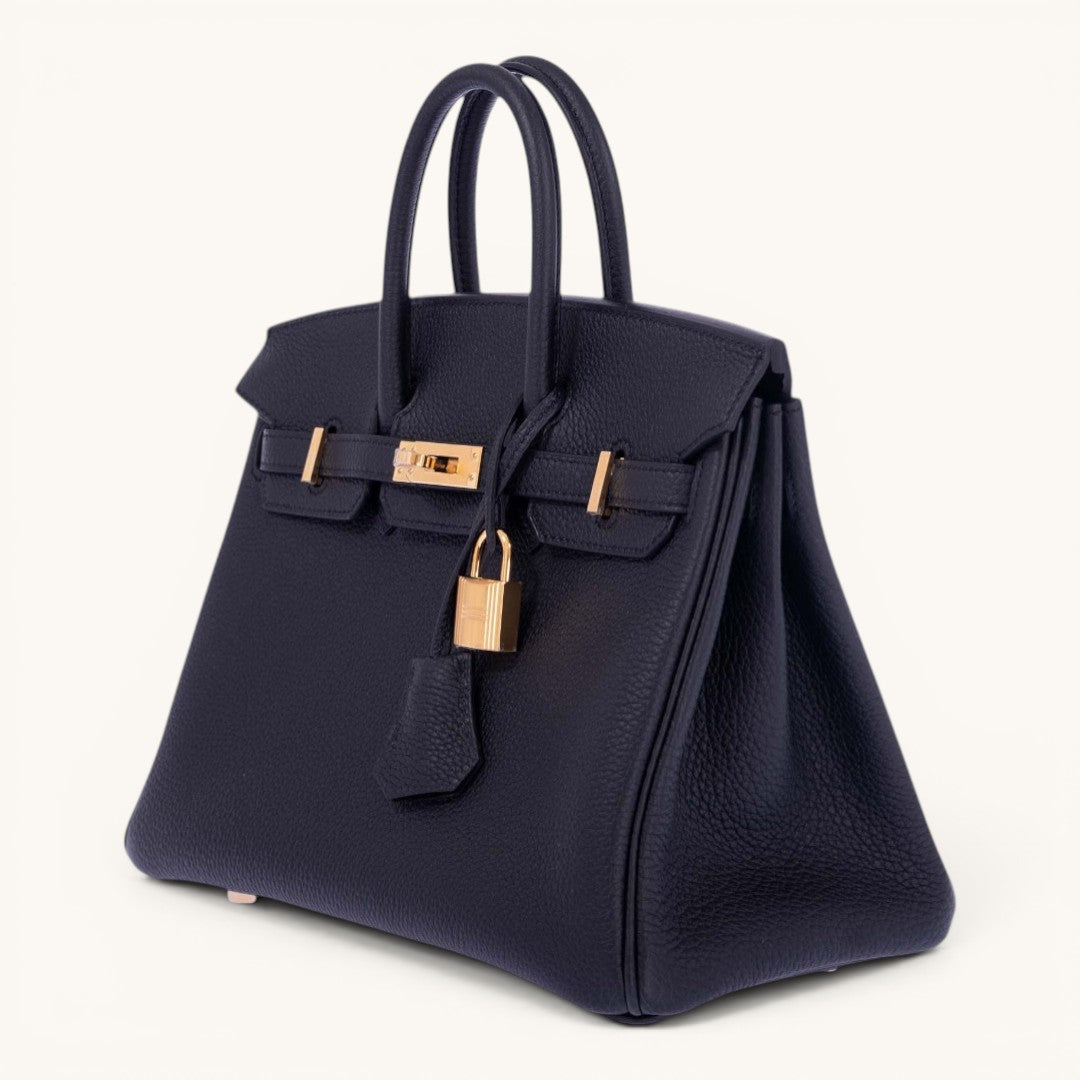 Hermè Birkin 25 Noir Togo Leather Gold Hardware Premium Kadın El Çantası