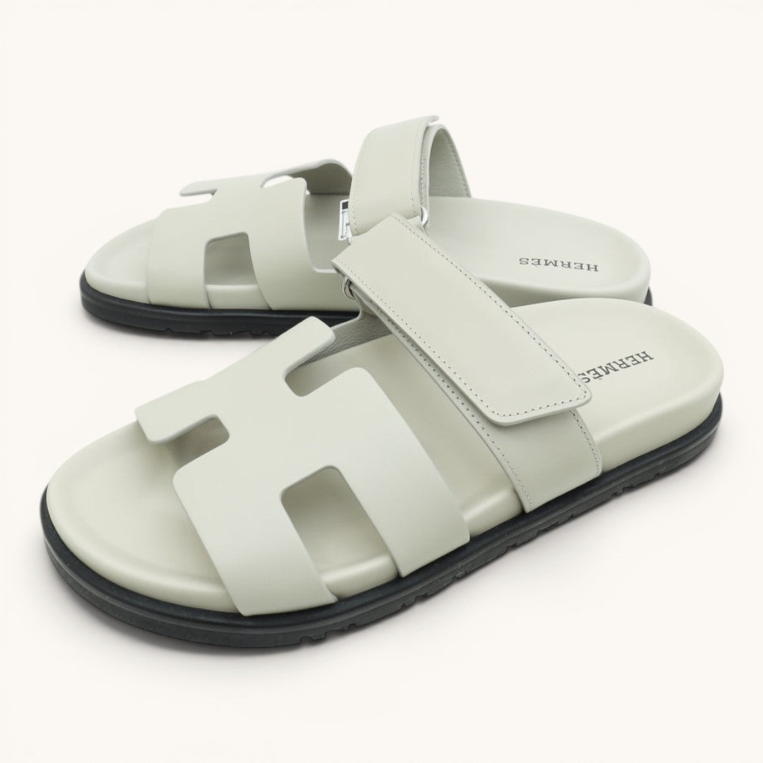 Hermè Chypre Gris H Cut-Out Erkek Lüks Terlik