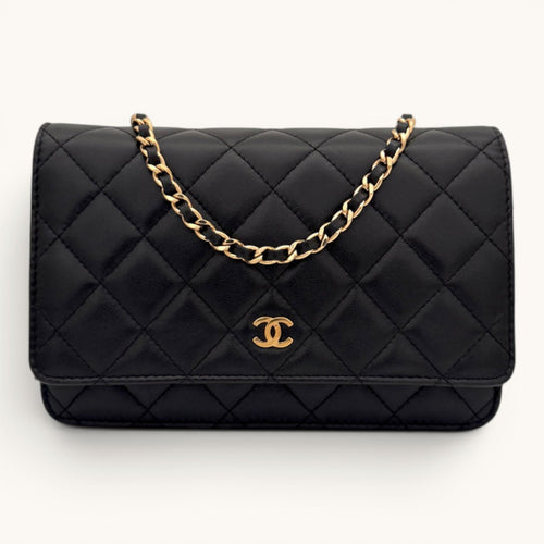 Chane Classic Flap Black Quilted Gold Zincir Askılı Kadın Omuz Çantası
