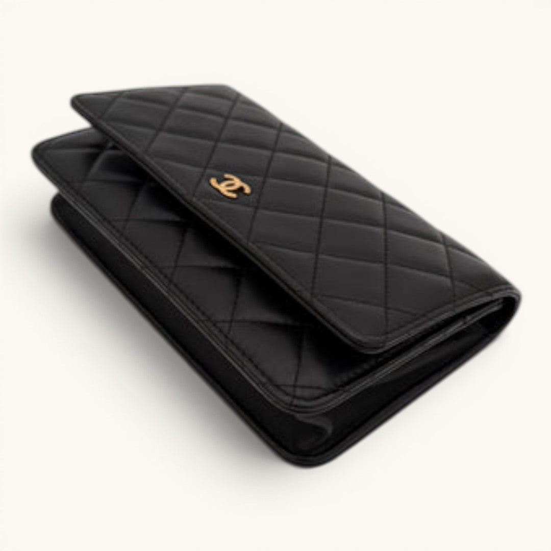 Chane Classic Flap Black Quilted Gold Zincir Askılı Kadın Omuz Çantası
