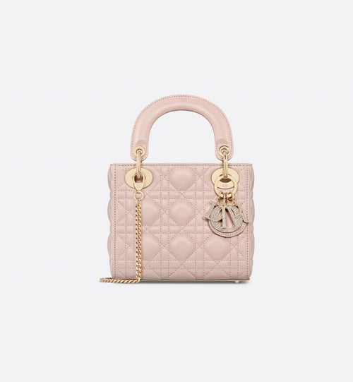 Dio Lady Dior Mini Powder Pink Gold Charm Detaylı Premium Deri Kadın Çanta