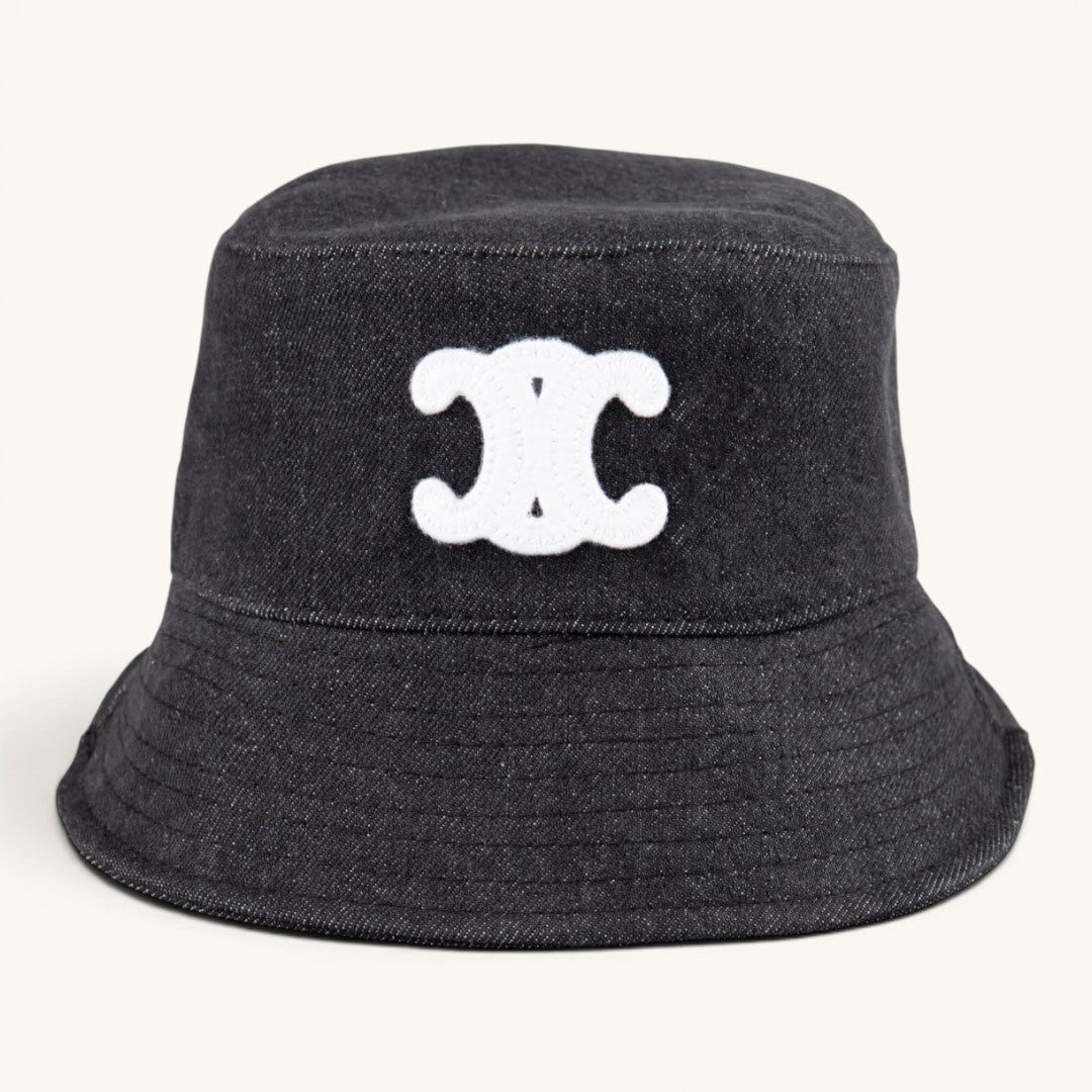 Celin Logo Nakışlı Denim Unisex Bucket Hat