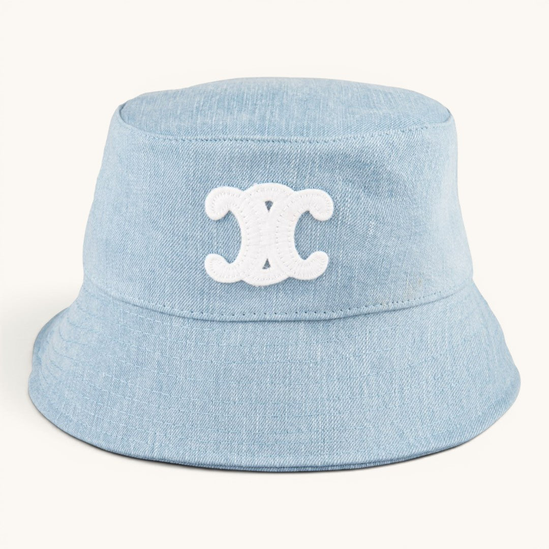 Celin Logo Nakışlı Denim Unisex Bucket Hat