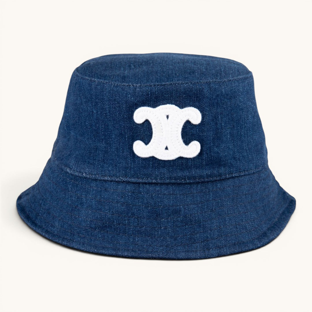 Celin Logo Nakışlı Denim Unisex Bucket Hat