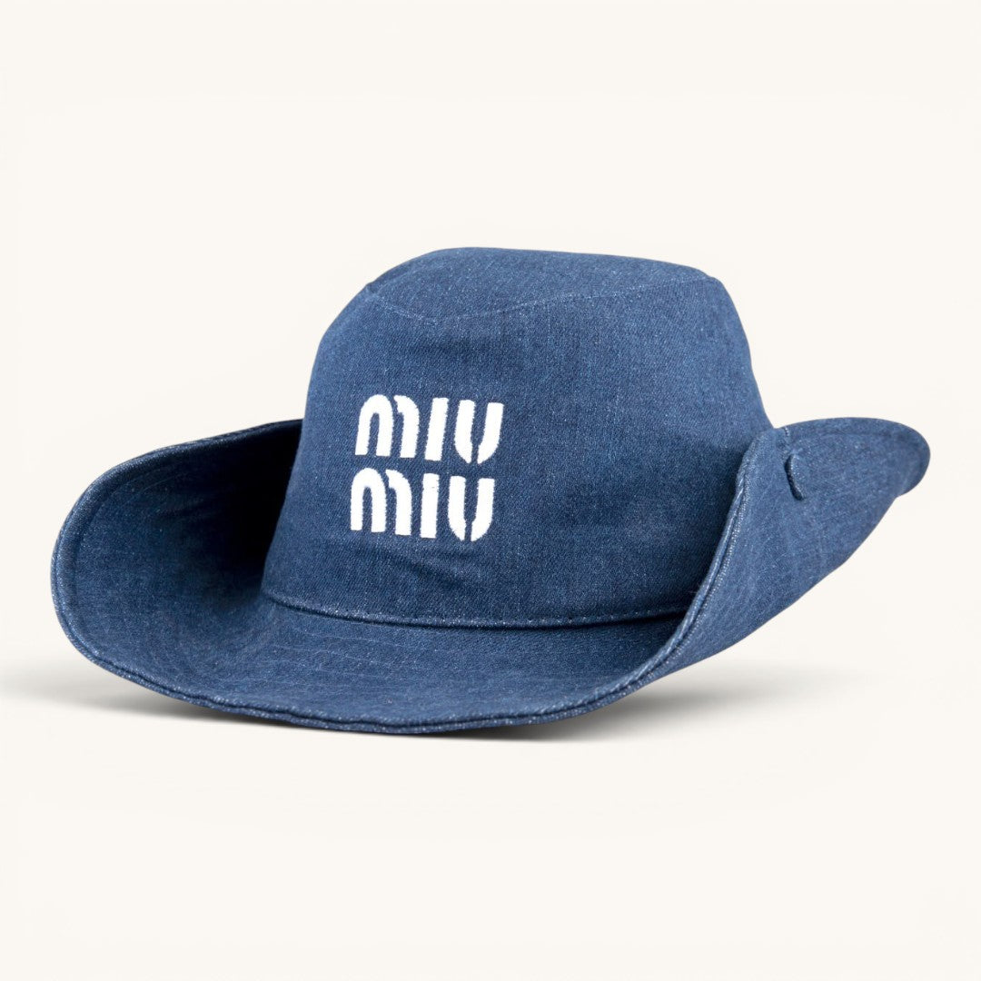 Mu Mu Logo Nakışlı Soft Denim Bucket Hat