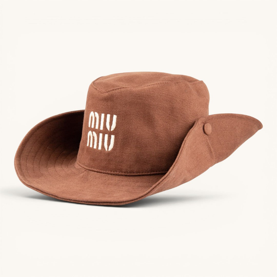 Mu Mu Logo Nakışlı Soft Denim Bucket Hat