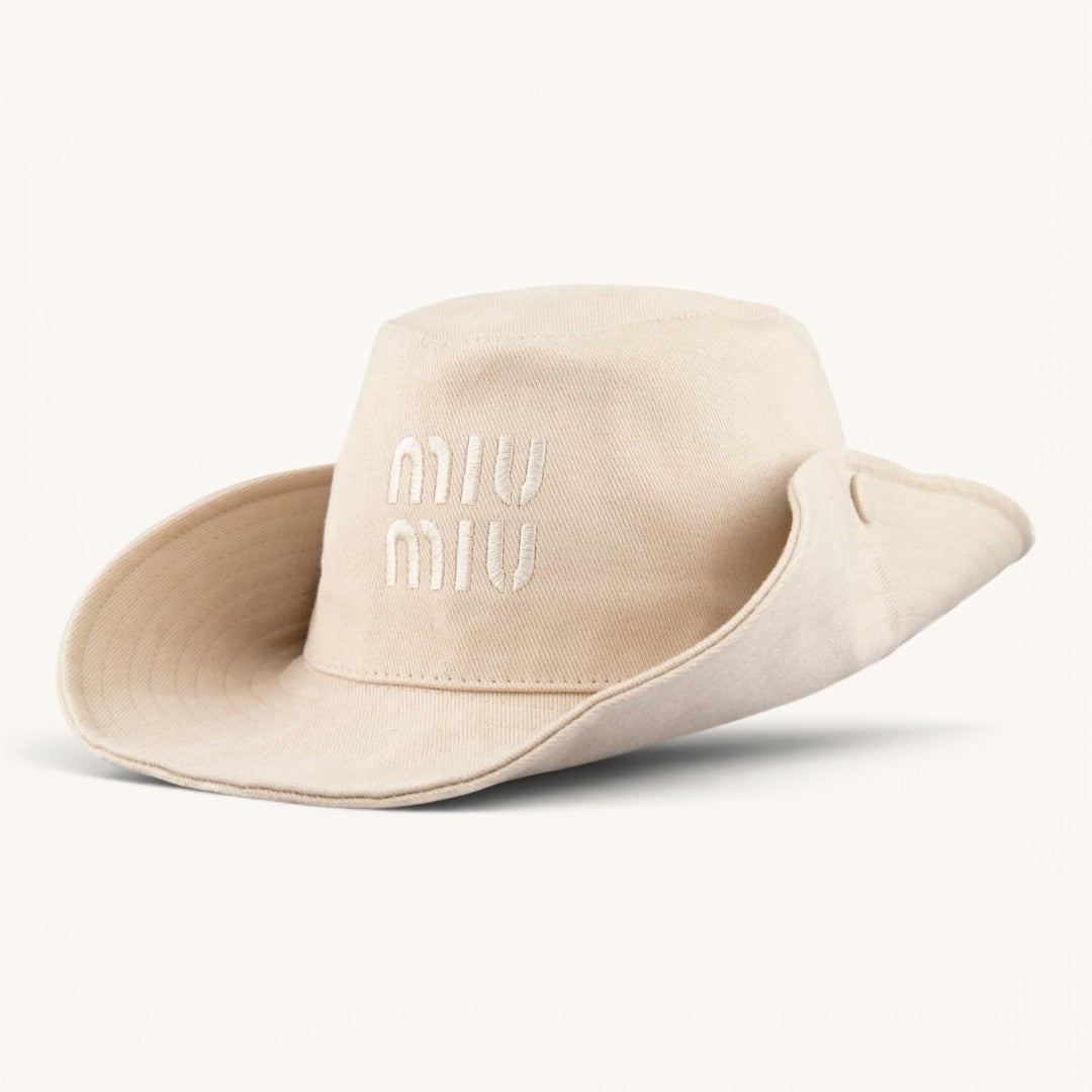Mu Mu Logo Nakışlı Soft Denim Bucket Hat