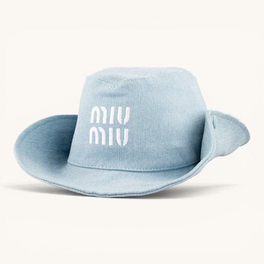 Mu Mu Logo Nakışlı Soft Denim Bucket Hat
