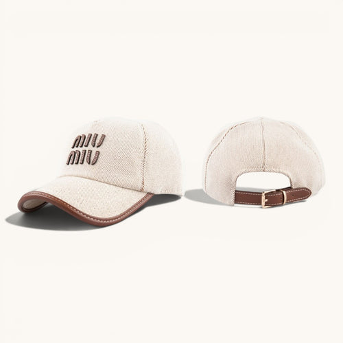 Mu Mu Canvas & Deri Detaylı Premium Unisex Şapka