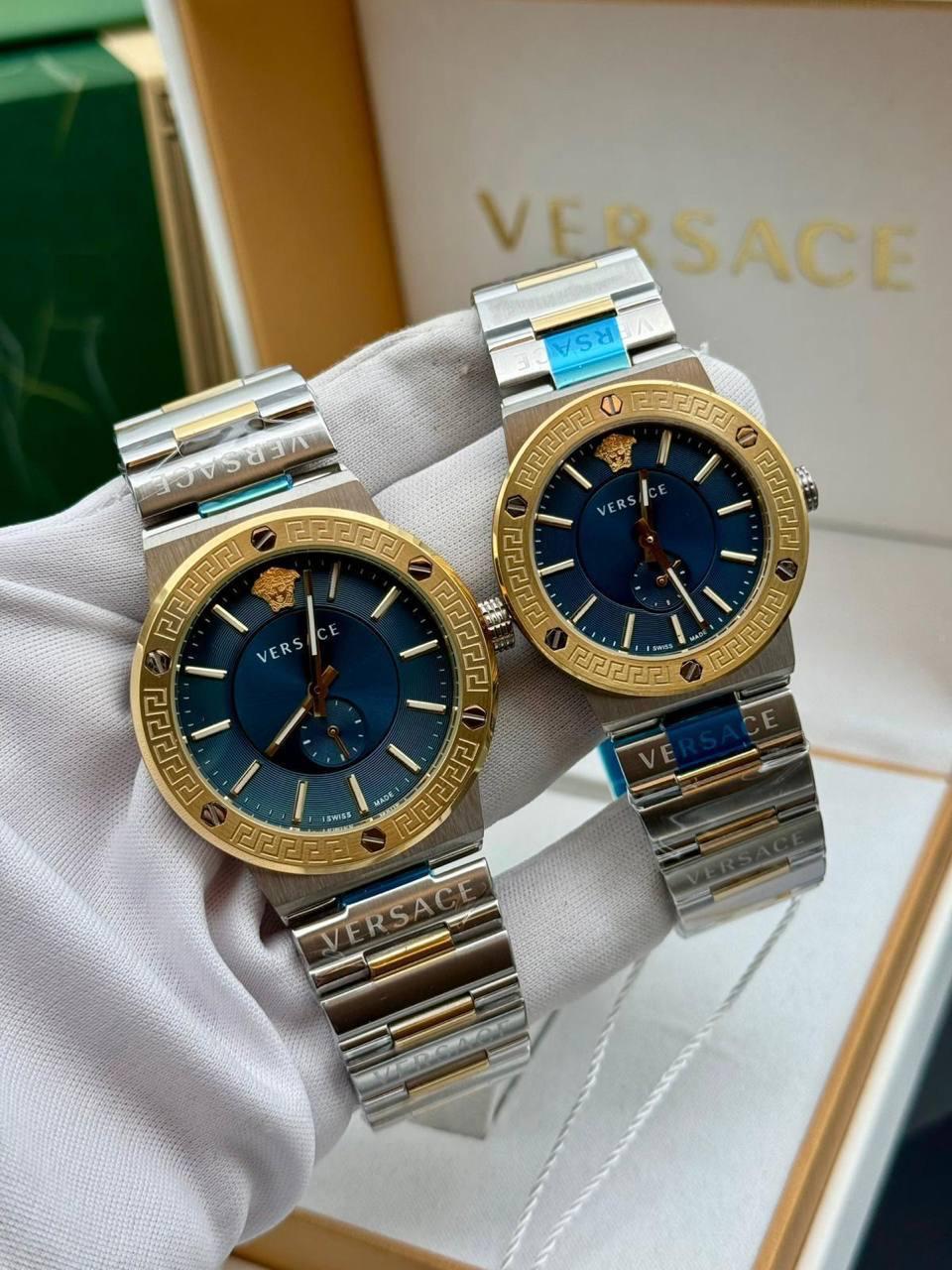 Versac Blue Gold Bay & Bayan Çift Kol Saati