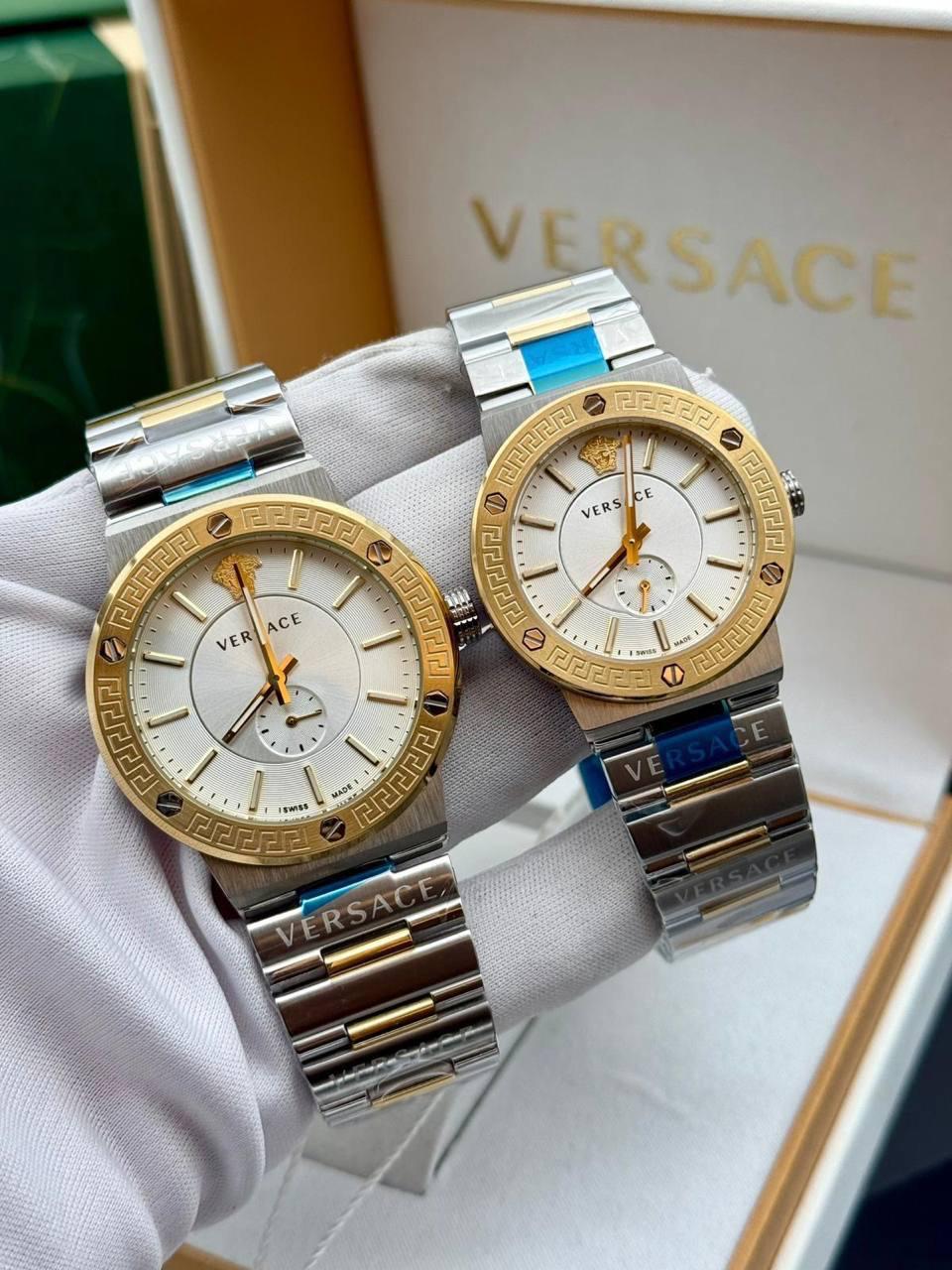 Versac Silver Gold Bay & Bayan Çift Kol Saati