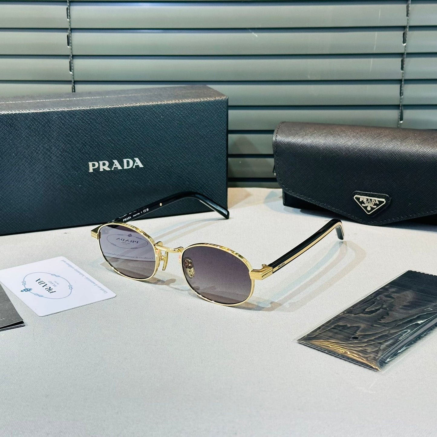Praa PsB53S Pale Gold Grey Gradient Luxury Oval Güneş Gözlüğü