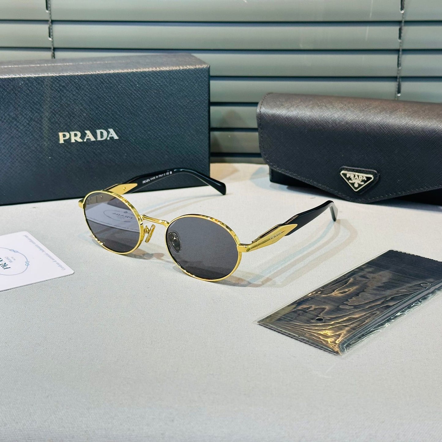 Praa PsB53S Gold / Black Blue Lens Luxury Oval Güneş Gözlüğü