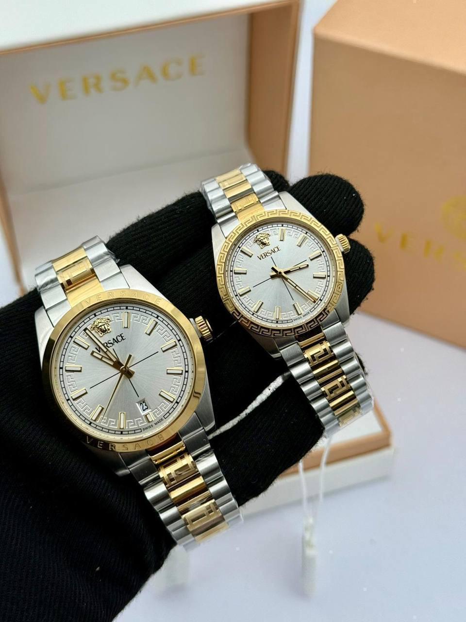 Versac Silver Gold Bay & Bayan Çift Kol Saati