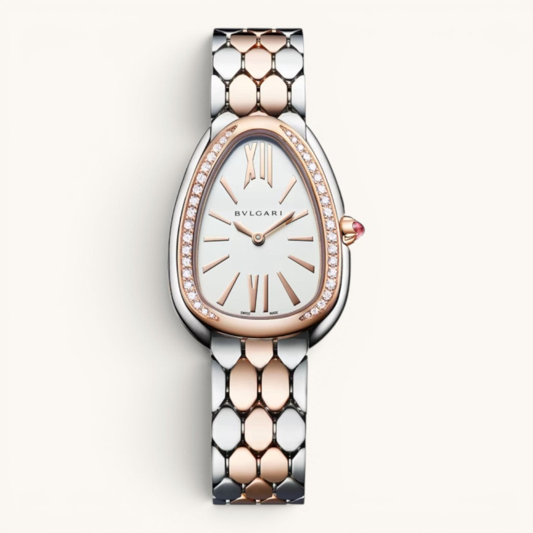 Bvlgar Serpenti Seduttori Rose Gold & Silver Diamond Detaylı Kadın Kol Saati