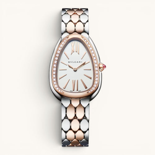 Bvlgar Serpenti Seduttori Rose Gold & Silver Diamond Detaylı Kadın Kol Saati
