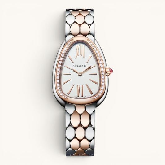 Bvlgar Serpenti Seduttori Rose Gold & Silver Diamond Detaylı Kadın Kol Saati