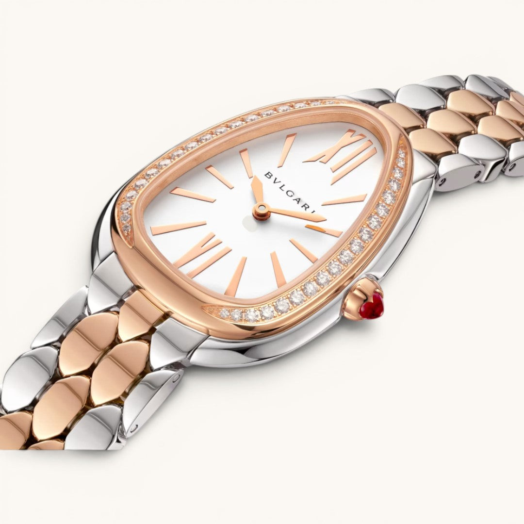 Bvlgar Serpenti Seduttori Rose Gold & Silver Diamond Detaylı Kadın Kol Saati