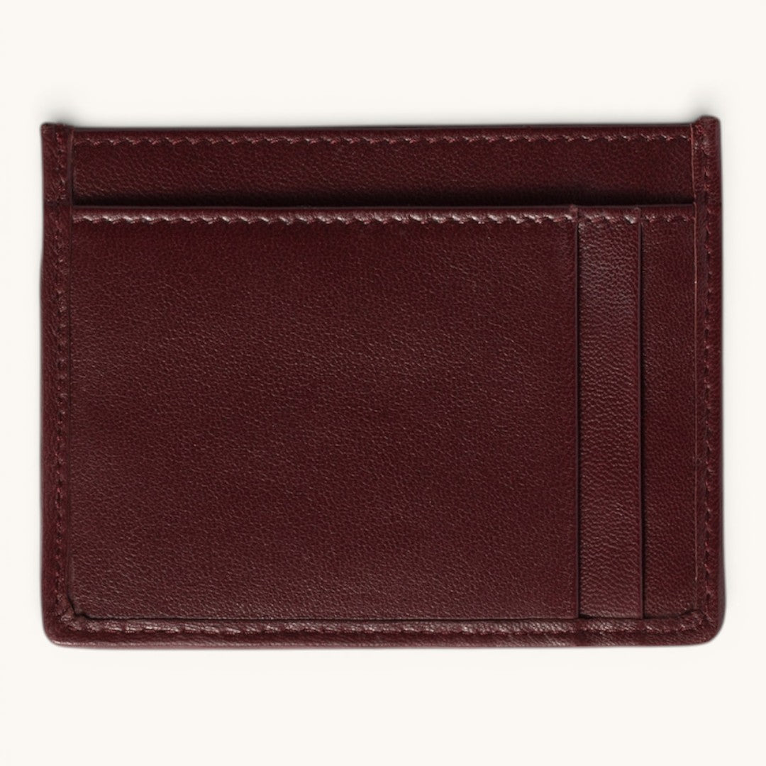 Mu Mu Matelassé Burgundy Gold Logolu Premium Deri Kadın Kartlık