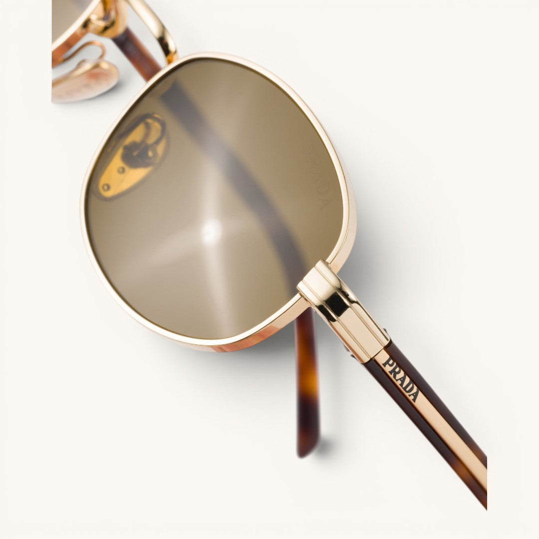 Praa Ps B53S Gold Havana Brown Lens Luxury Oval Güneş Gözlüğü