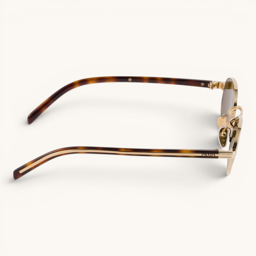 Praa Ps B53S Gold Havana Brown Lens Luxury Oval Güneş Gözlüğü