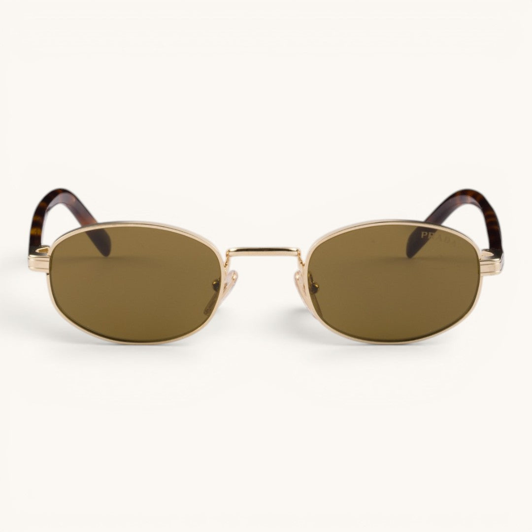 Praa Ps B53S Gold Havana Brown Lens Luxury Oval Güneş Gözlüğü