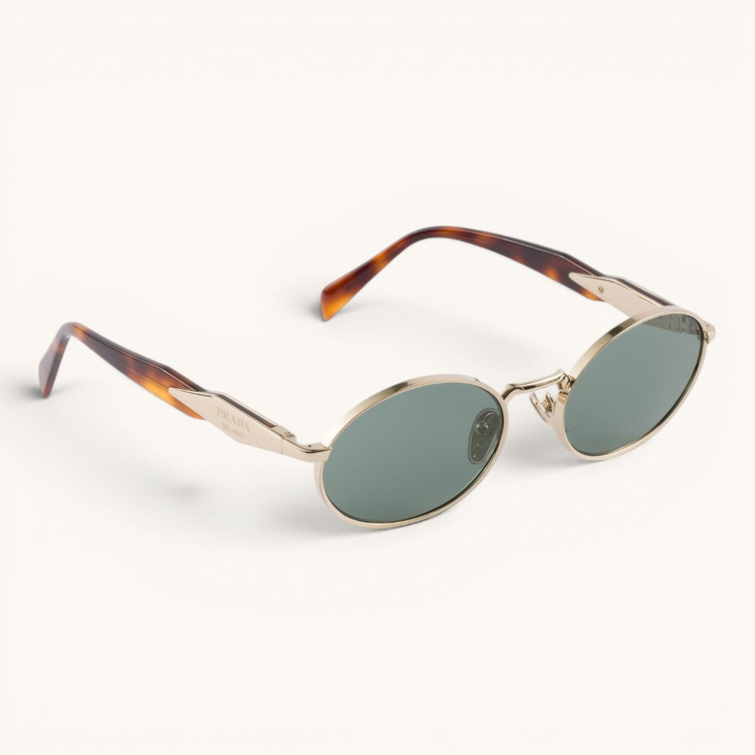 Praa PsB53S Gold / Havana Light Green Luxury Oval Güneş Gözlüğü