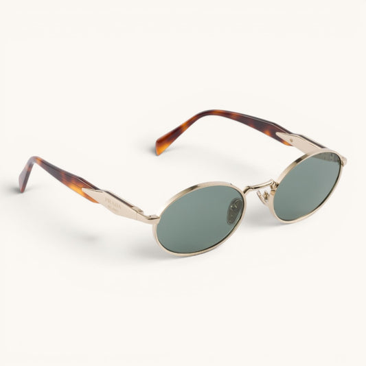 Praa PsB53S Gold / Havana Light Green Luxury Oval Güneş Gözlüğü