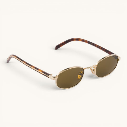 Praa Ps B53S Gold Havana Brown Lens Luxury Oval Güneş Gözlüğü